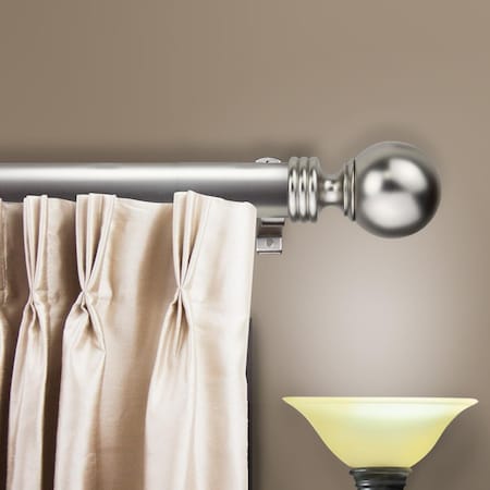 Central Design 1.5 in. Serena Curtain Rod with 66 to 115 in. Extension, Satin Nickel 150-04-66-5